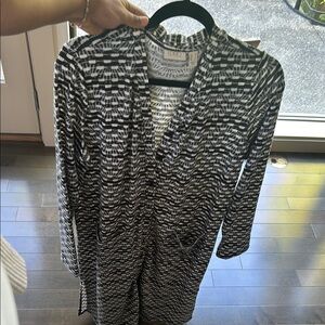 LOFT Monochrome Geometric Dress